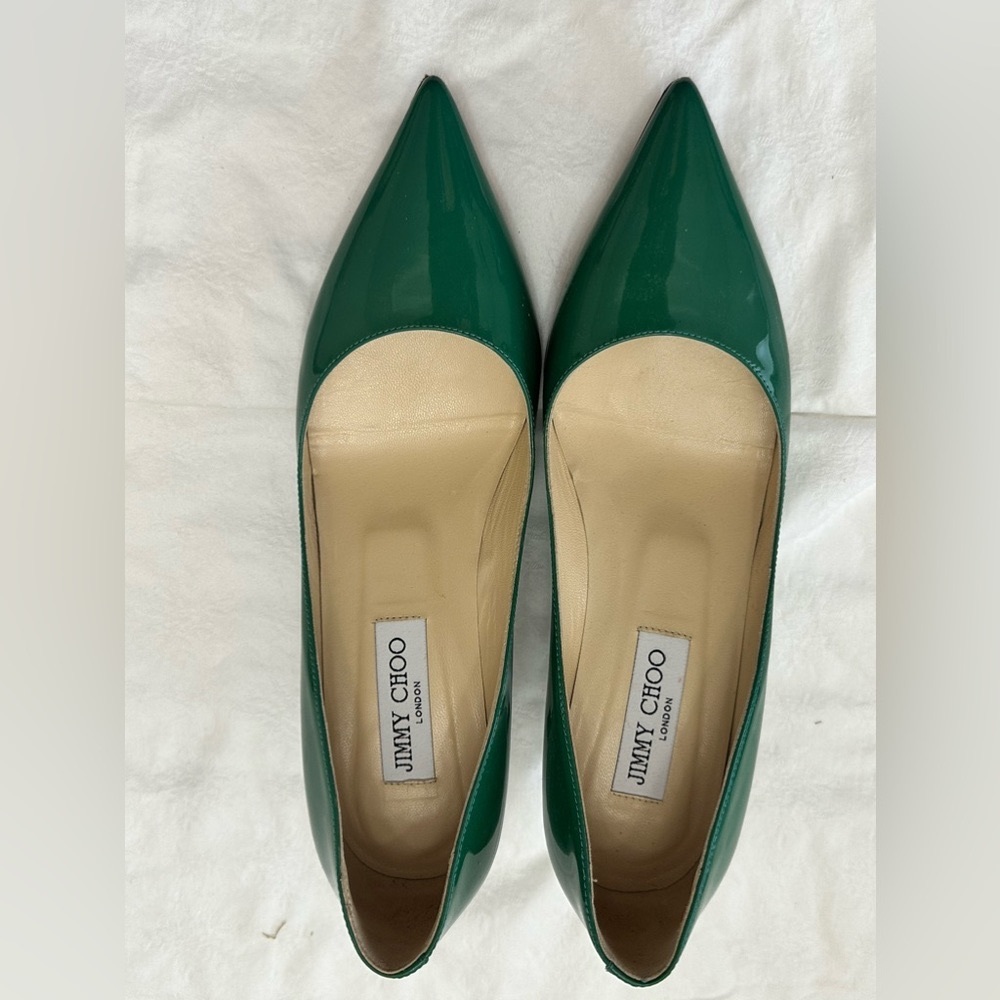 Jimmy Choo Green Patent Leather Heels